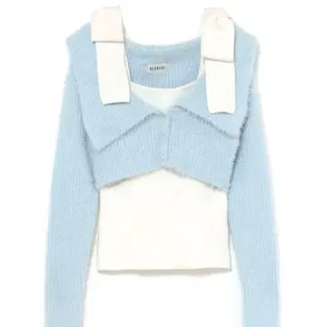 BUBBLES 숄더리본 앙상블 블루