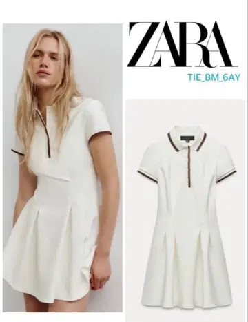 ZARA 숏 리브 원피스 화이트