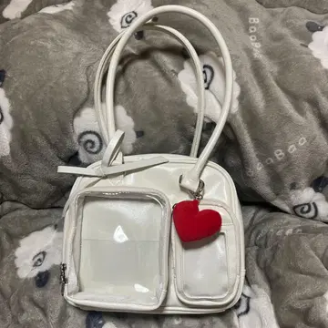 WEGO 키라후와 누이 아픔 보스턴 백 화이트 빨간색 하트 2WAY