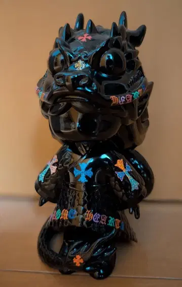 드래곤 공주 블랙 유체 아트 베어 아트 드리핑 아트