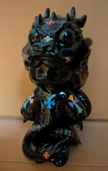 드래곤 공주 블랙 유체 아트 베어 아트 드리핑 아트