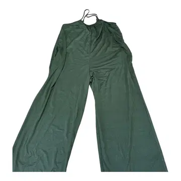 다크 그린 슬리브리스 와이드 레그 올인원