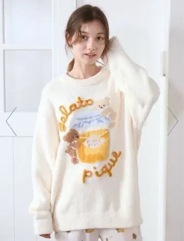 젤라또피케 베비모코 허니 베어 자카드 풀오버