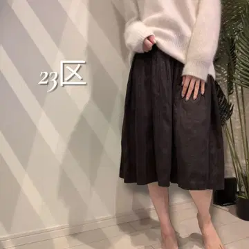 온워드 카시야마 23구 개더 턱 플레어 스커트 사이즈 38