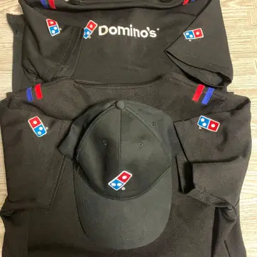 [ 미사용 새상품 ] 도미노피자 피케 셔츠 2장 (M, L) + 캡