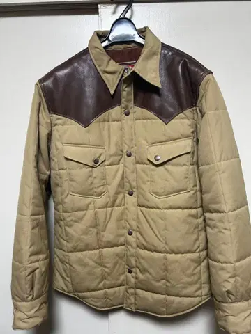 SUGAR CANE 가죽 요크 다운 자켓 브라운 L