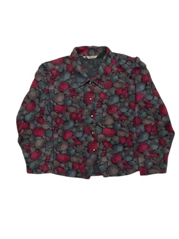 90s 빈티지 레드 그레이 긴팔 셔츠 가을/겨울