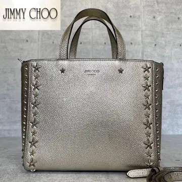 새상품급 JIMMY CHOO PEGASI 실버 골드 2WAY 핸드백