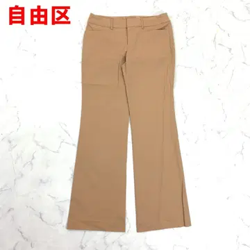 A6557 자유구 슬랙스 플레어 팬츠 면 나일론 베이지 40