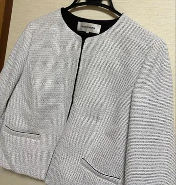 도쿄 SOIR PETIT CARINA 트위드 노카라 자켓