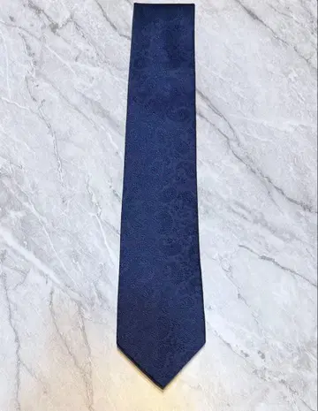 프랑코 스파다 페이즐리 자수 실크 100% 넥타이 네이비 일본제