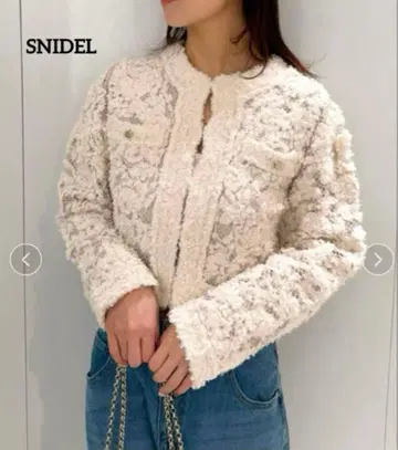 SNIDEL 바텐 레이스 가디건 2025 프리 사이즈