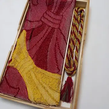 후리소데용 총 조임 오비 장식 천 허리띠 세트 순수 실크 No.91