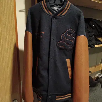 ILL'S 바시티 자켓 스타일 자켓 L 사이즈 네이비/브라운