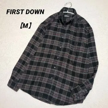 FIRST DOWN 퍼스트다운 두꺼운 원단 체크 셔츠 M 아웃도어