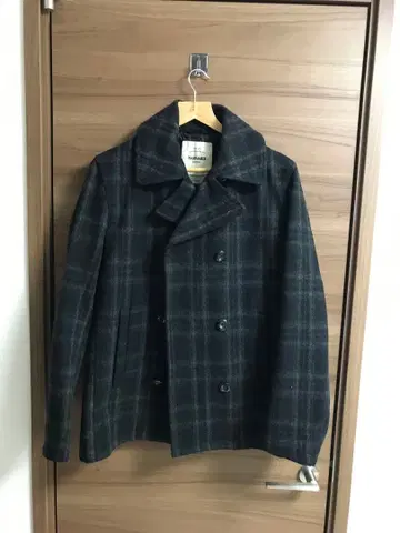 [ HARVARD ] 울 그레이 체크 피 코트