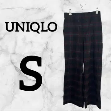 새상품급 UNIQLO [ S ] 체크 무늬 슬릿 팬츠