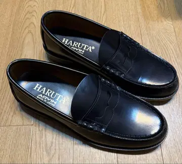 하루타 ARVIN 인조 가죽 코인 로퍼 블랙