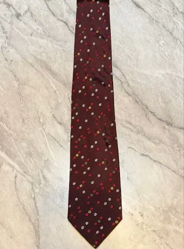 폴스미스 컬렉션 꽃무늬 자수 실크 100% 넥타이 일본제