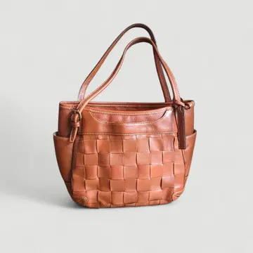 Dakota 브라운 가죽 뜨개질 토트백