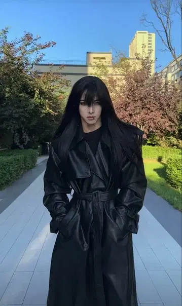 ARGUE CULTURE PU 가죽 트렌치코트