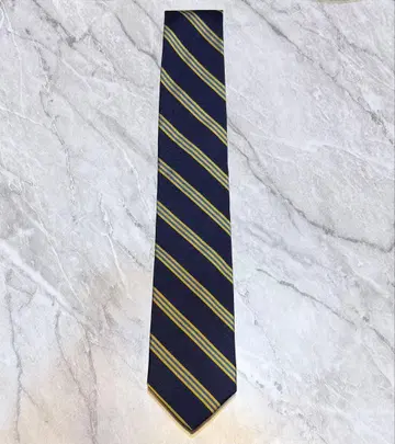 브룩스브라더스 스트라이프 실크 100% 골드 네이비 USA 제조