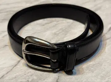 PAPAS 파파스 천연 가죽 실버 버클 가죽 벨트 블랙 이탈리아제