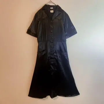 ( S ) 광택 프렌치 빈티지 프랑스제 새틴풍 원피스 60s 70s