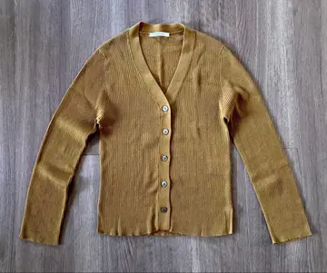 [ 새상품급 ] TOMORROW LAND 코튼 리브 V넥 가디건