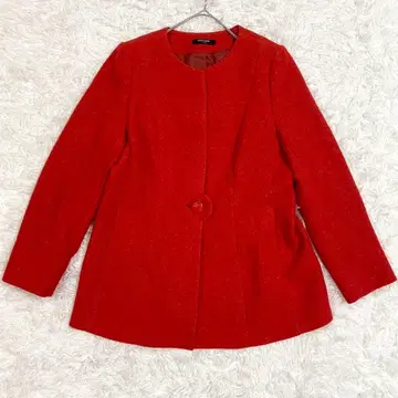 피에르 가르뎅 pierre cardin 노카라 코트 빨간색 레드 46