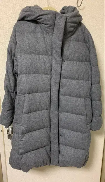 UNIQLO 후드 부착 그레이 롱 다운 코트 3XL 빅 사이즈