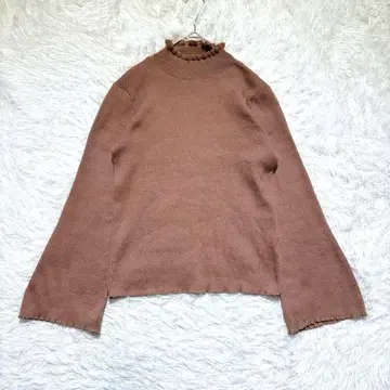 [ 아프레 주르 ] 프릴 하이넥 긴팔 니트 F 플레어 슬리브 루즈핏