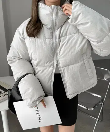 더블 지퍼 충전솜 다운 자켓 [ 나일론/타프타 ] (그레이)