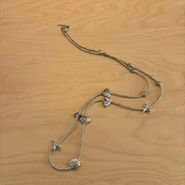 실버 참 포함 목걸이 80cm