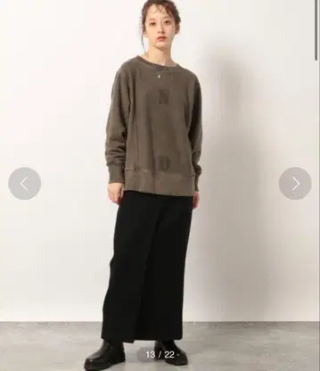 [BABYLONE] 해링본 랩 맥시 스커트