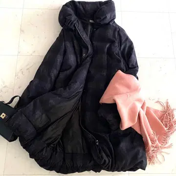 새상품급 띠어리 럭스 볼륨 옷깃 리얼 다운 코트 다운 90% 체크