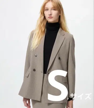 유니클로 더블 자켓 여성용 브라운