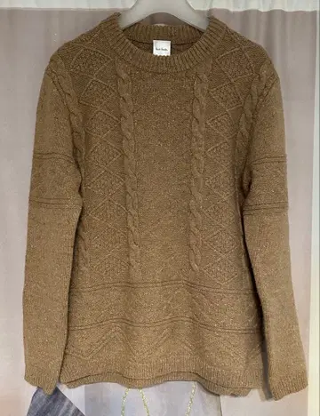 폴스미스 크루넥 네프 케이블 니트 스웨터 브라운