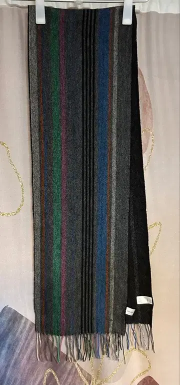 폴스미스 멀티 스트라이프 램스울 100% 머플러 잉글랜드제