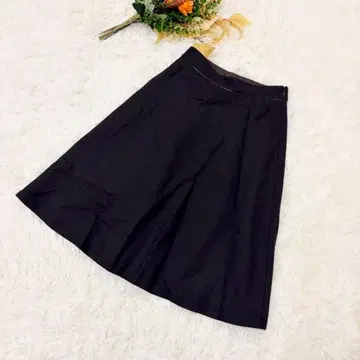 NATURAL BEAUTY BASIC 플레어 울 스커트 차콜 그레이