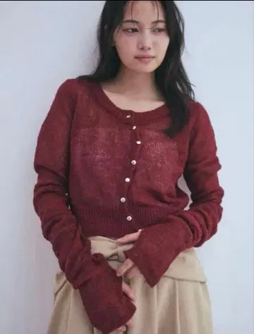 [ 당일 발송 ] Andequal 웨이브 디자인 쉬어 니트