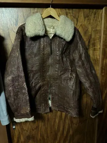 브라운 가죽 라이더 자켓