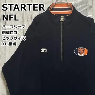 STARTER NFL 베어스 플리스 하프 지퍼 자수 로고 네이비 XL
