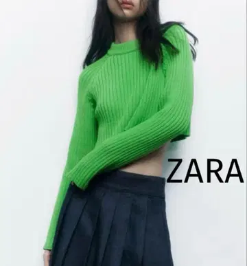 ZARA 크루넥 크롭 니트 스웨터