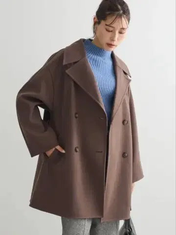 가격 인하 새상품급 오버 자켓 코트 브라운