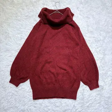 [ 마우지 ] 니트 스웨터 F 오프 터틀 긴팔 볼륨 소매 루즈핏