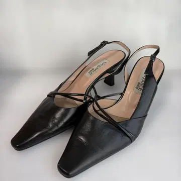 elegance 히미코 블랙 스틸레토 펌프스 앵클 스트랩