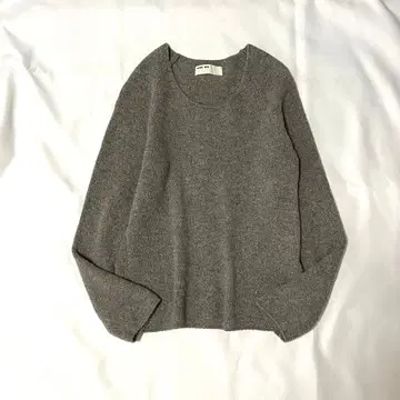 evam eva 실크 울 혼방 니트 풀오버 스웨터 그레이 계열