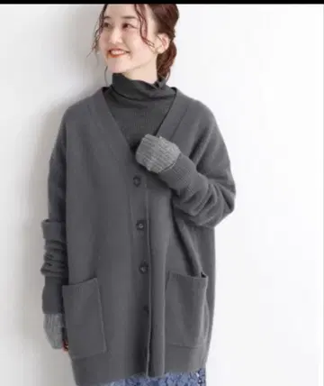 [ 새상품 ] AQUA 와이드 V넥 가디건 그레이 프리 사이즈