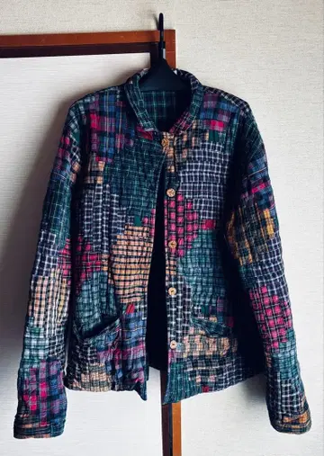 80s Patch Magic 리버서블 패치워크 자켓 L